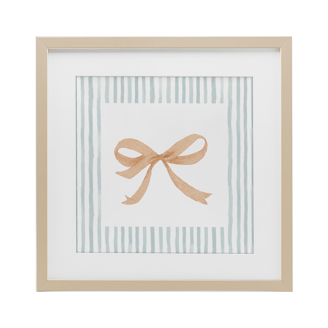 Stupell Industries Chic Bow with Striped Border Framed Print Under Glass, design by PATRICIA PINTO